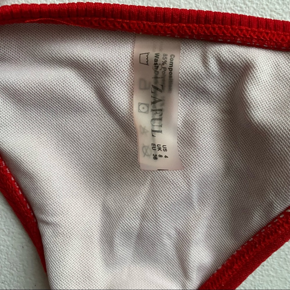 Zaful Extra Cheeky Red Bathing Suit - Picture 2 of 3
